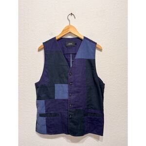 Initial Unusual Experience Linen Patchwork Vest Small